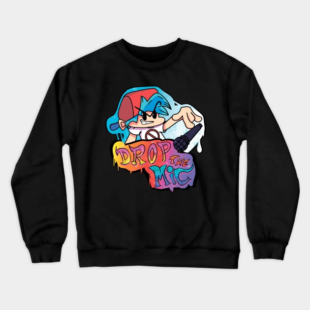 fnf boyfriend drop the mic graffiti Crewneck Sweatshirt by Renovich